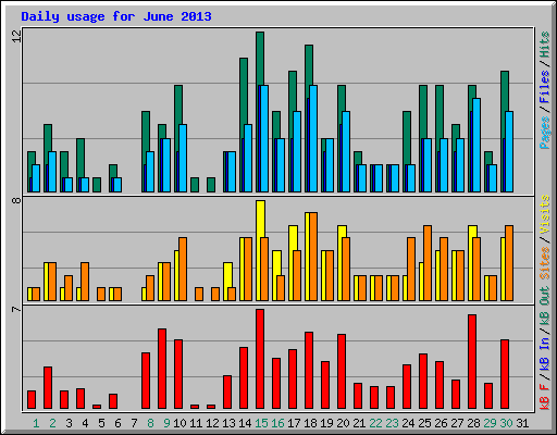 Daily usage for June 2013